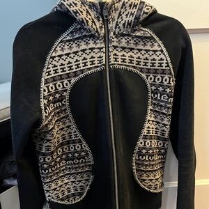 Lululemon Scuba Fleece-Fair Isle-Size 10-black w/grey